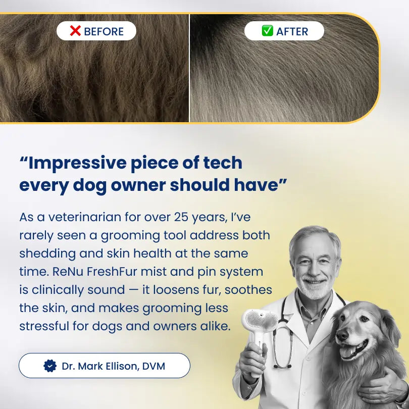 ReNu FreshFur Shower Brush + Bathing Solution