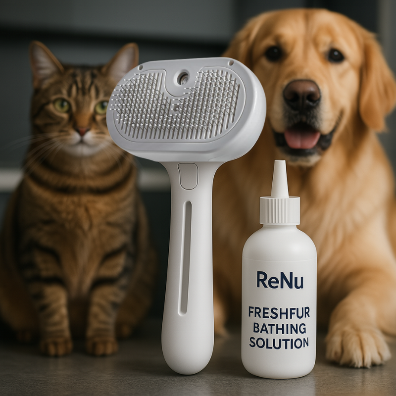 FreshFur Shower Brush + Bathing Solution